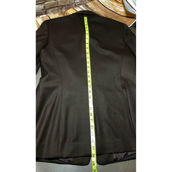 Lafayette 148 Blazer Sz 6 Wool Blend Brown Pockets Lined Jacket Stretch USA Made - Picture 12 of 14